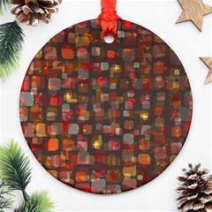 Floating Squares Round Ornament (two Sides) by LalyLauraFLM