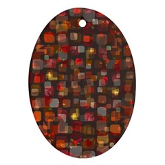 Floating Squares Oval Ornament (two Sides) by LalyLauraFLM