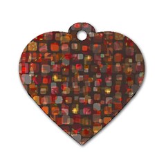 Floating Squares Dog Tag Heart (one Side)