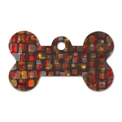 Floating Squares Dog Tag Bone (two Sides)