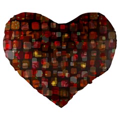 Floating Squares Large 19  Premium Heart Shape Cushion