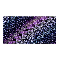 Dusk Blue And Purple Fractal Satin Shawl by KirstenStarFashion