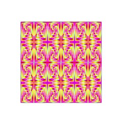 Pink And Yellow Rave Pattern Satin Bandana Scarf