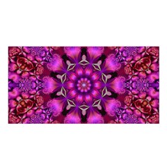 Pink Fractal Kaleidoscope  Satin Shawl