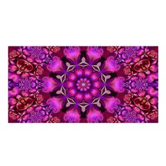 Pink Fractal Kaleidoscope  Satin Shawl