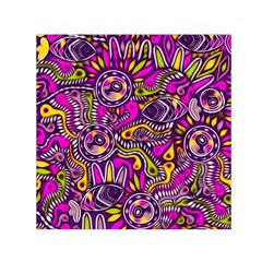 Purple Tribal Abstract Fish Small Satin Scarf (square)