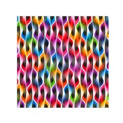 Rainbow Psychedelic Waves Small Satin Scarf (square)