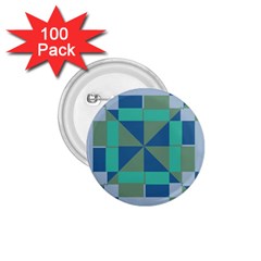 Green Blue Shapes 1 75  Button (100 Pack)  by LalyLauraFLM