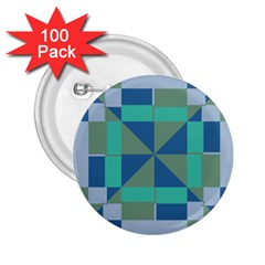 Green Blue Shapes 2 25  Button (100 Pack)