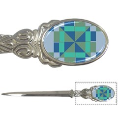 Green Blue Shapes Letter Opener