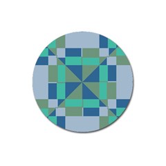 Green Blue Shapes Magnet 3  (round)