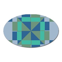 Green Blue Shapes Magnet (oval)