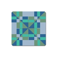 Green Blue Shapes Magnet (square)