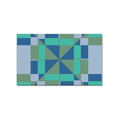 Green Blue Shapes Sticker Rectangular (100 Pack) by LalyLauraFLM