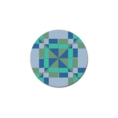 Green Blue Shapes Golf Ball Marker