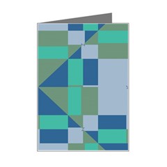 Green Blue Shapes Mini Greeting Card