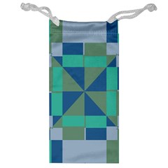 Green Blue Shapes Jewelry Bag