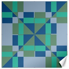 Green Blue Shapes Canvas 20  X 20  by LalyLauraFLM