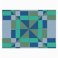 Green Blue Shapes Large Glasses Cloth