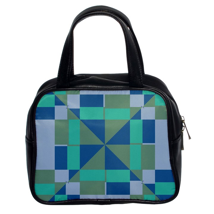 Green blue shapes Classic Handbag (Two Sides)