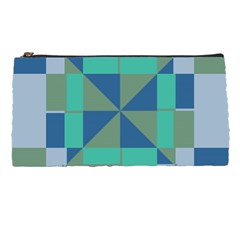 Green Blue Shapes Pencil Case