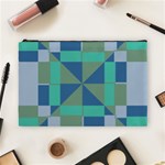 Green blue shapes Cosmetic Bag (Large) Front