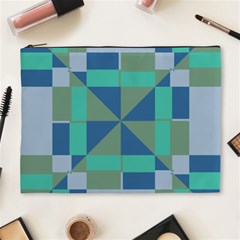 Green Blue Shapes Cosmetic Bag (xl)