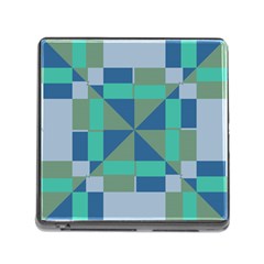 Green Blue Shapes Memory Card Reader (square)