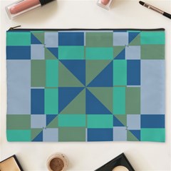 Green Blue Shapes Cosmetic Bag (xxxl)