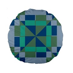 Green Blue Shapes Standard 15  Premium Round Cushion 