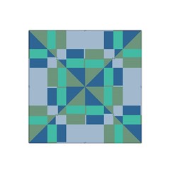 Green Blue Shapes Satin Bandana Scarf