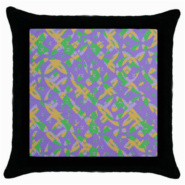 Mixed shapes Throw Pillow Case (Black)