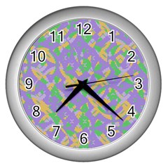 Mixed Shapes Wall Clock (silver)