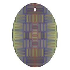 Gradient Rectangles Oval Ornament (two Sides) by LalyLauraFLM