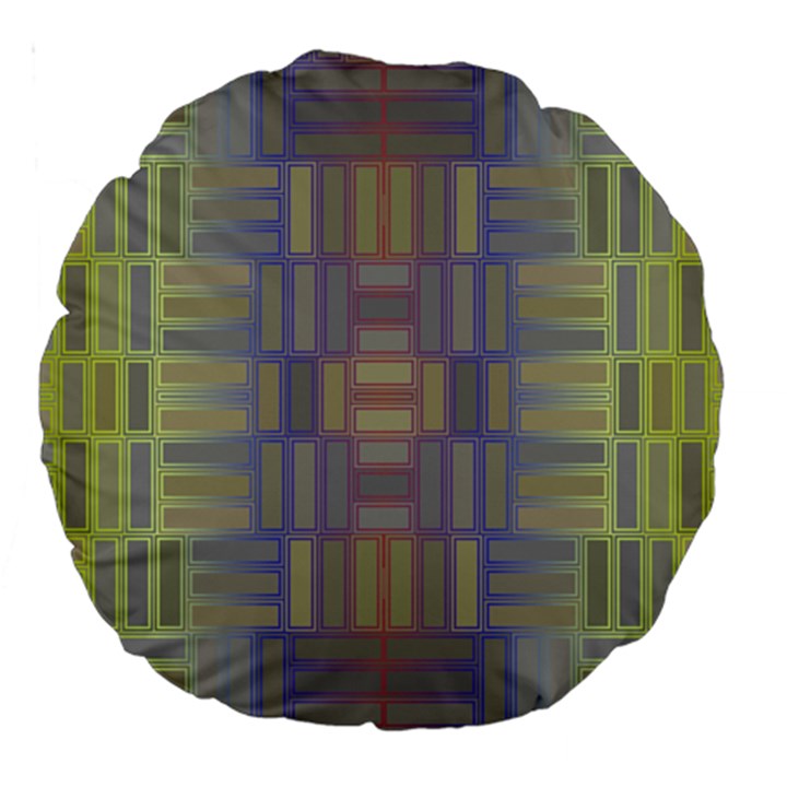 Gradient rectangles Large 18  Premium Round Cushion 