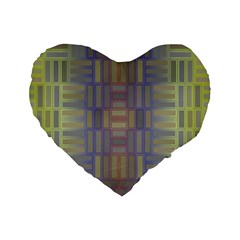 Gradient Rectangles Standard 16  Premium Heart Shape Cushion 