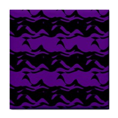 Mauve Black Waves Tile Coaster