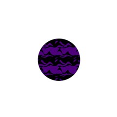 Mauve Black Waves 1  Mini Button