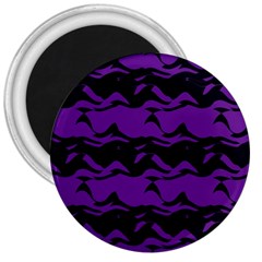 Mauve Black Waves 3  Magnet