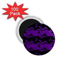 Mauve Black Waves 1 75  Magnet (100 Pack) 