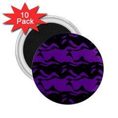 Mauve Black Waves 2 25  Magnet (10 Pack)