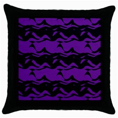 Mauve Black Waves Throw Pillow Case (black)