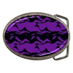 Mauve Black Waves Belt Buckle by LalyLauraFLM