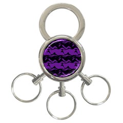 Mauve Black Waves 3-ring Key Chain by LalyLauraFLM