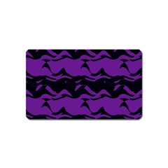 Mauve Black Waves Magnet (name Card)