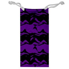 Mauve Black Waves Jewelry Bag