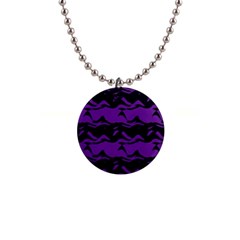 Mauve Black Waves 1  Button Necklace