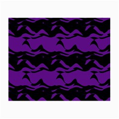 Mauve Black Waves Small Glasses Cloth (2 Sides) by LalyLauraFLM