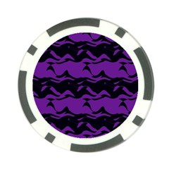 Mauve Black Waves Poker Chip Card Guard