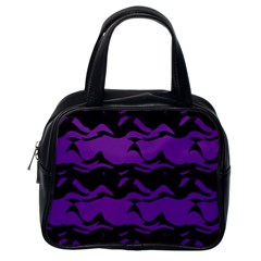 Mauve Black Waves Classic Handbag (one Side)